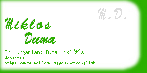 miklos duma business card